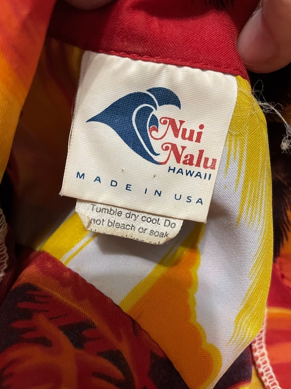 Vintage Hawaiian Shirt by Nui Nalu (Big Wave) - O… - image 6