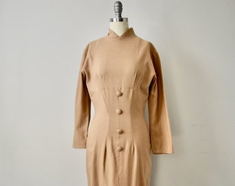 Vintage 1950s Brown Pencil Dress