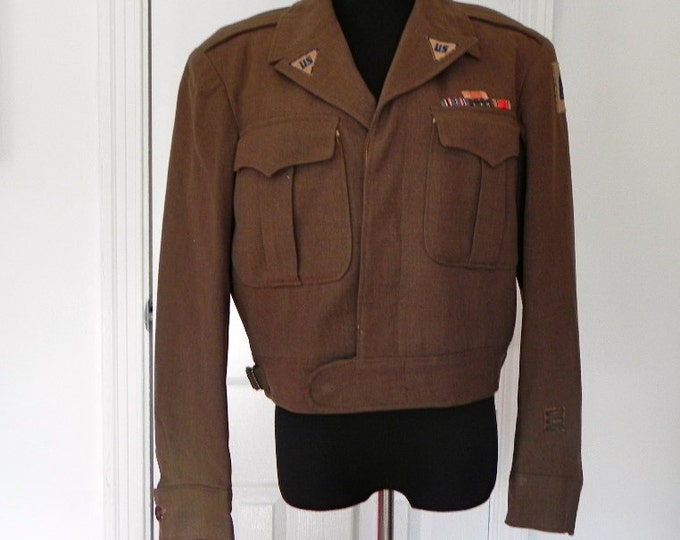 Vintage Military Style Jacket Etsy