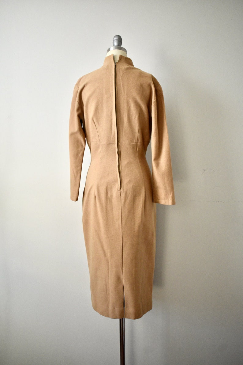 Vintage 1950s Brown Pencil Dress image 5