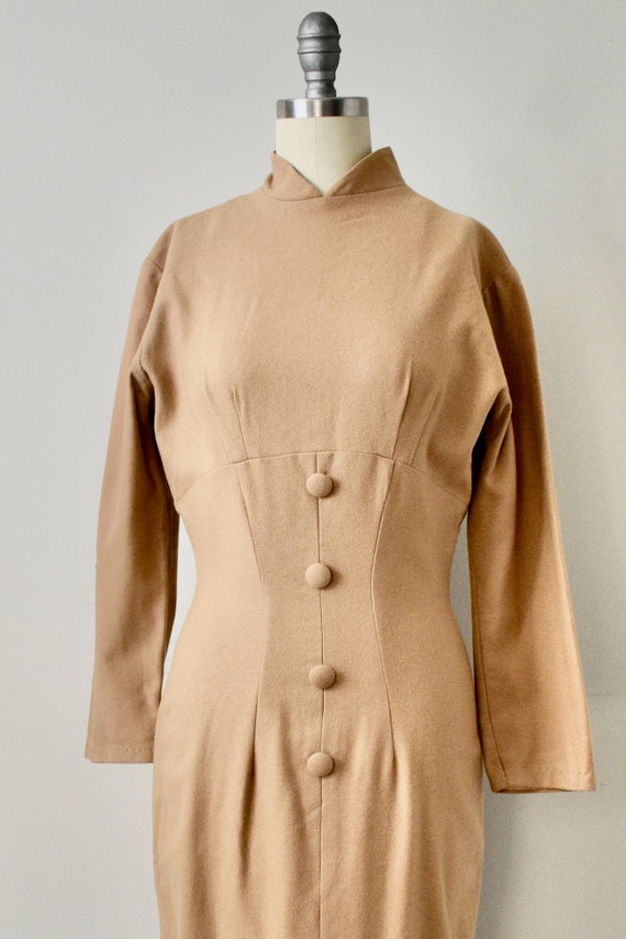 Vintage 1950s Brown Pencil Dress - image 2