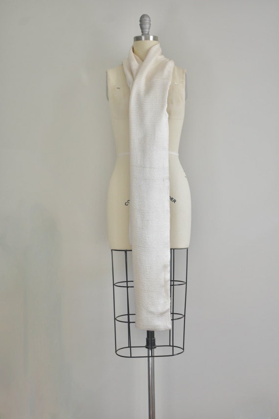 Vintage Yves Saint Laurent Long Cream Scarf - image 2