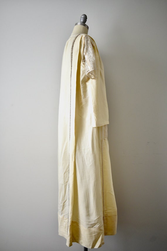 Vintage 1920s Rare Cream Wool Challis Wedding Dre… - image 3