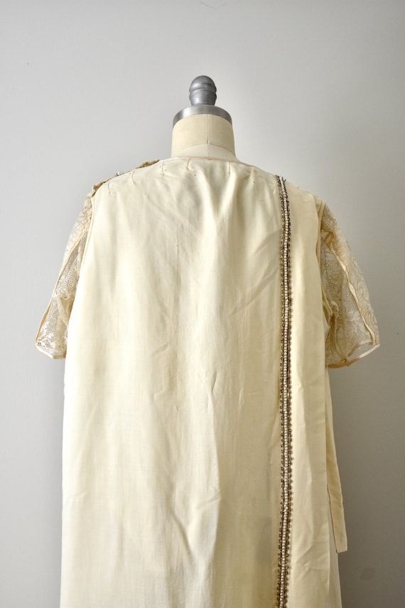 Vintage 1920s Rare Cream Wool Challis Wedding Dre… - image 7