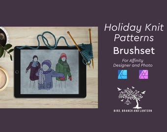 Holiday Knit Patterns Brushset for Affinity Designer & Photo (Digital Download)