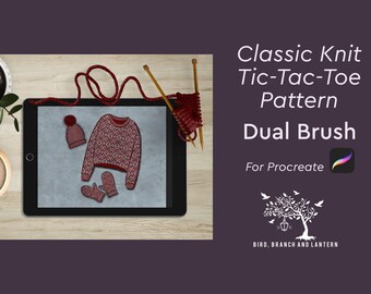 Procreate tic tac toe knit pattern dual brush! 2 for 1!