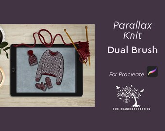 Procreate parallax knit pattern dual brush! 2 for 1!