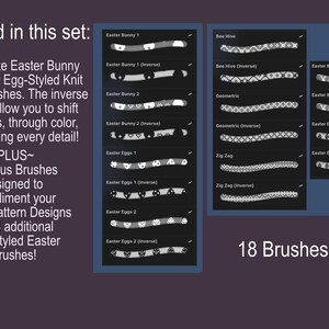 Procreate easter knit patterns brushset - 18 brushes in all!! (digital download) image 3