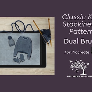 Procreate stockinette knit pattern dual brush! 2 for 1!