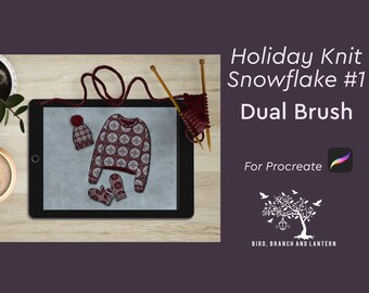 Procreate snowflake knit pattern #1 - dual brush! 2 for 1!