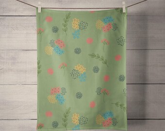 Simple florals tea towel