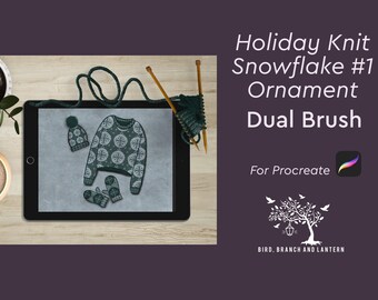 Procreate snowflake pattern #1 ornament - dual brush! 2 for 1!