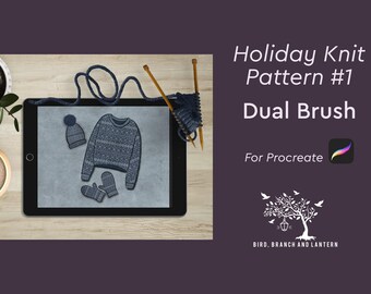 Procreate holiday knit pattern dual brush! 2 for 1!