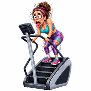 Pacote de Clipart Divertido para Treino | 47 Imagens PNG de Humor Fitness em Desenho Animado (Download Digital)