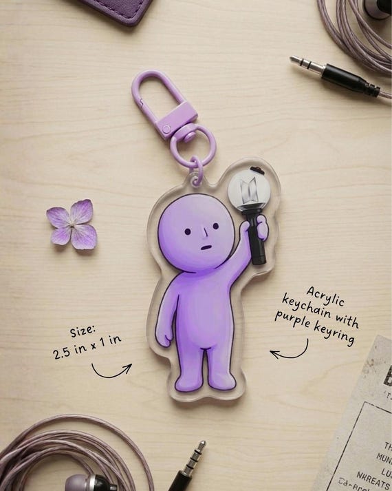 Army Purple Smiski Acrylic Keychain | Kpop Fanmade Merch - Etsy