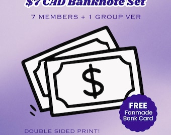 Purple 7 Canadian Dollar Bill | K-pop Fanmade Merch (Printed)