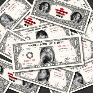 ARllRANG Dollarbiljet Sjabloon | 15 Bewerkbare Ontwerpen | K-pop Concert Gratis Downloads (Digitale Download) afbeelding 2