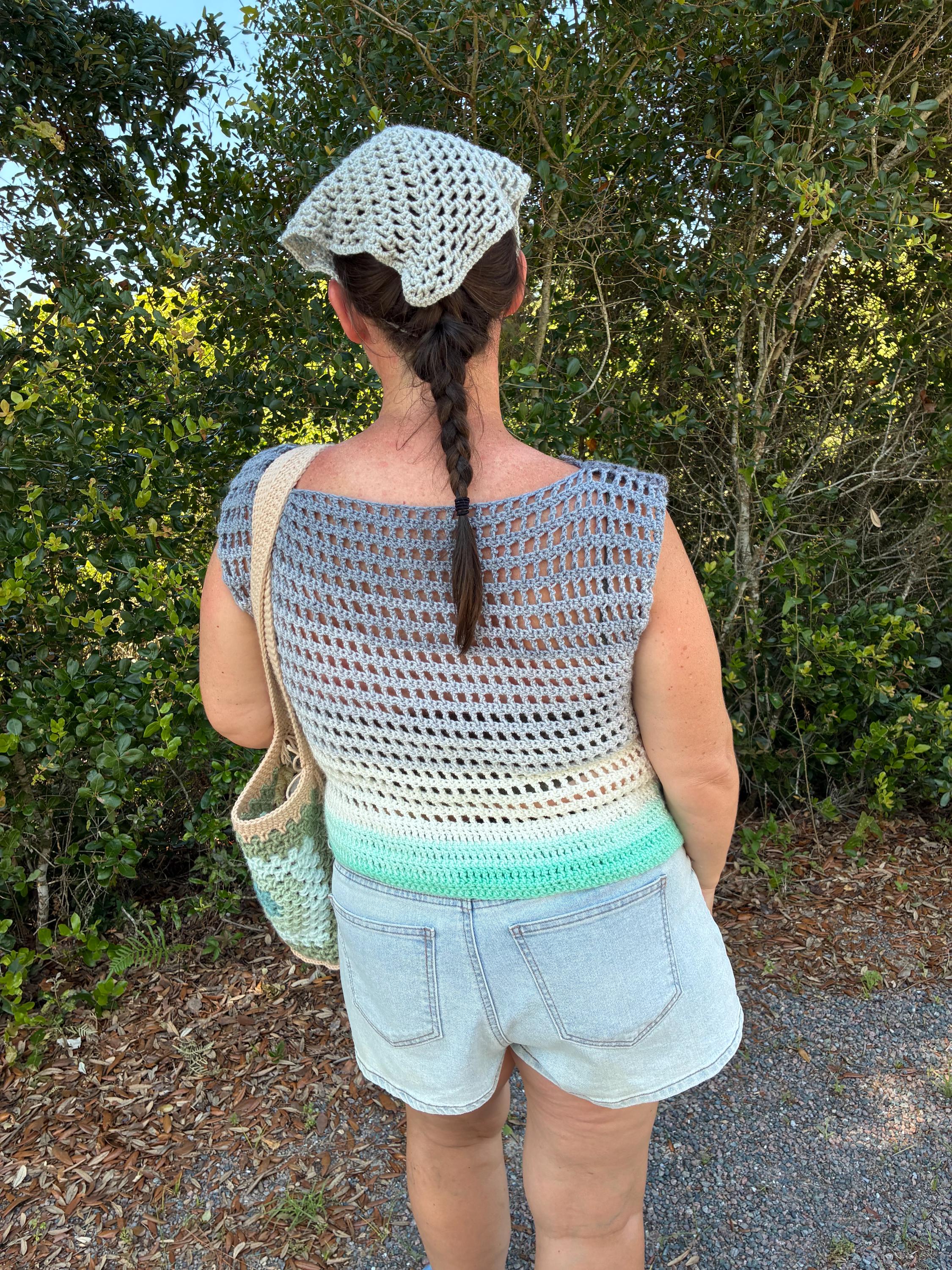 38 Head Scarf Crochet Patterns for Bandanas, Kerchiefs, and Stylish Wraps 21 Coastal Crochet Bandana