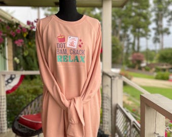 Pull en molleton français brodé Mahjong Dot Bam Crack Relax pour femme