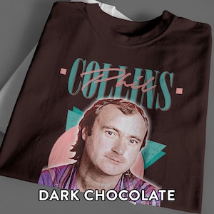 Maglietta unisex Phil Collins con design retrò anni '80 per i fan.