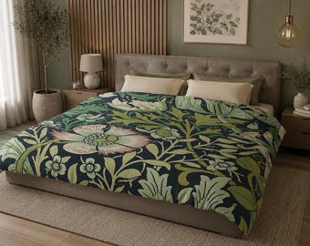 Floral Duvet Cover Botanical Cottagecore Bedding Vintage Floral Bedroom Decor Soft Microfiber Duvet Cover William Morris Inspired