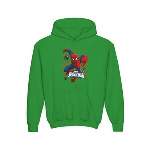 Spider-Man crouching web design Hoodie | Youth Marvel superhero sweatshirt image 5