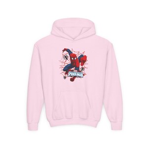 Spider-Man crouching web design Hoodie | Youth Marvel superhero sweatshirt image 8