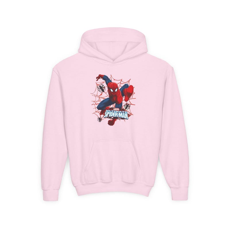 Spider-Man crouching web design Hoodie | Youth Marvel superhero sweatshirt image 8