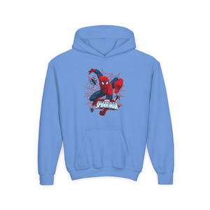 Spider-Man crouching web design Hoodie | Youth Marvel superhero sweatshirt image 7