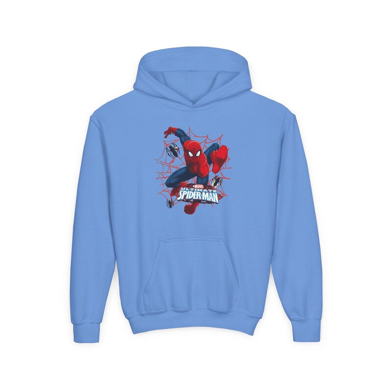 Spider-Man crouching web design Hoodie | Youth Marvel superhero sweatshirt image 7