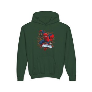 Spider-Man crouching web design Hoodie | Youth Marvel superhero sweatshirt image 4