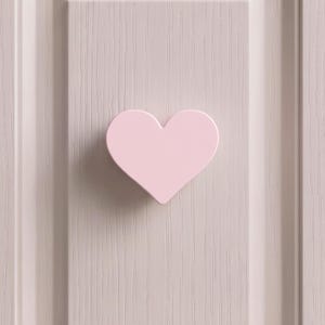 Pomello per mobile a forma di cuore rosa chiaro, maniglia colorata per mobili, decorazione per la cameretta dei bambini.