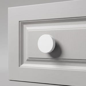 Modern White Round Cabinet Knob – Minimalist Furniture Handle (30mm Screw Included)