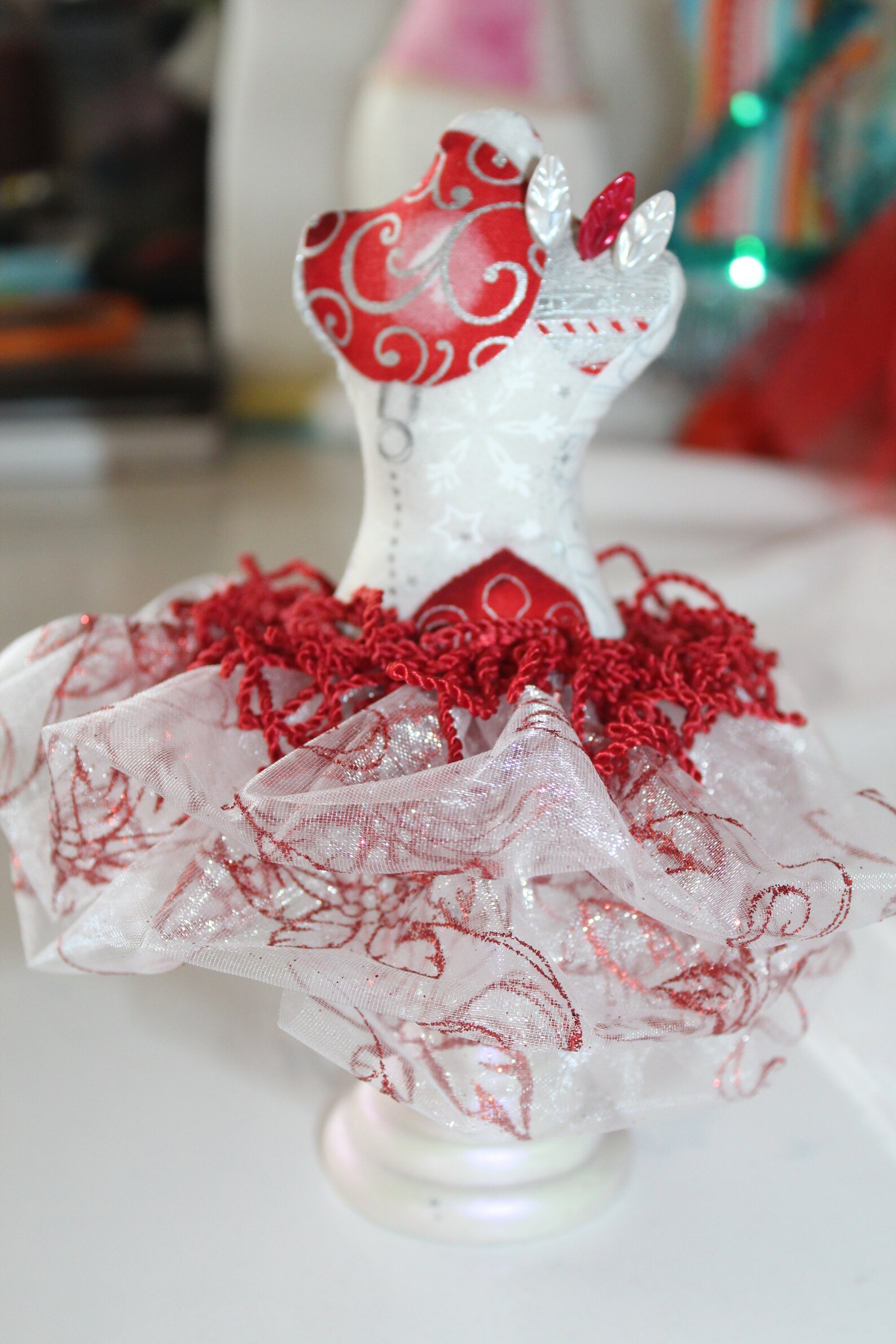 Mannequin Dress Form Pin Cushion Pincushion Holiday Red & Etsy