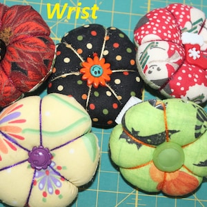 Various Holiday -Halloween- Wrist or sewing machine Pin cushion variety of colors and patterns -