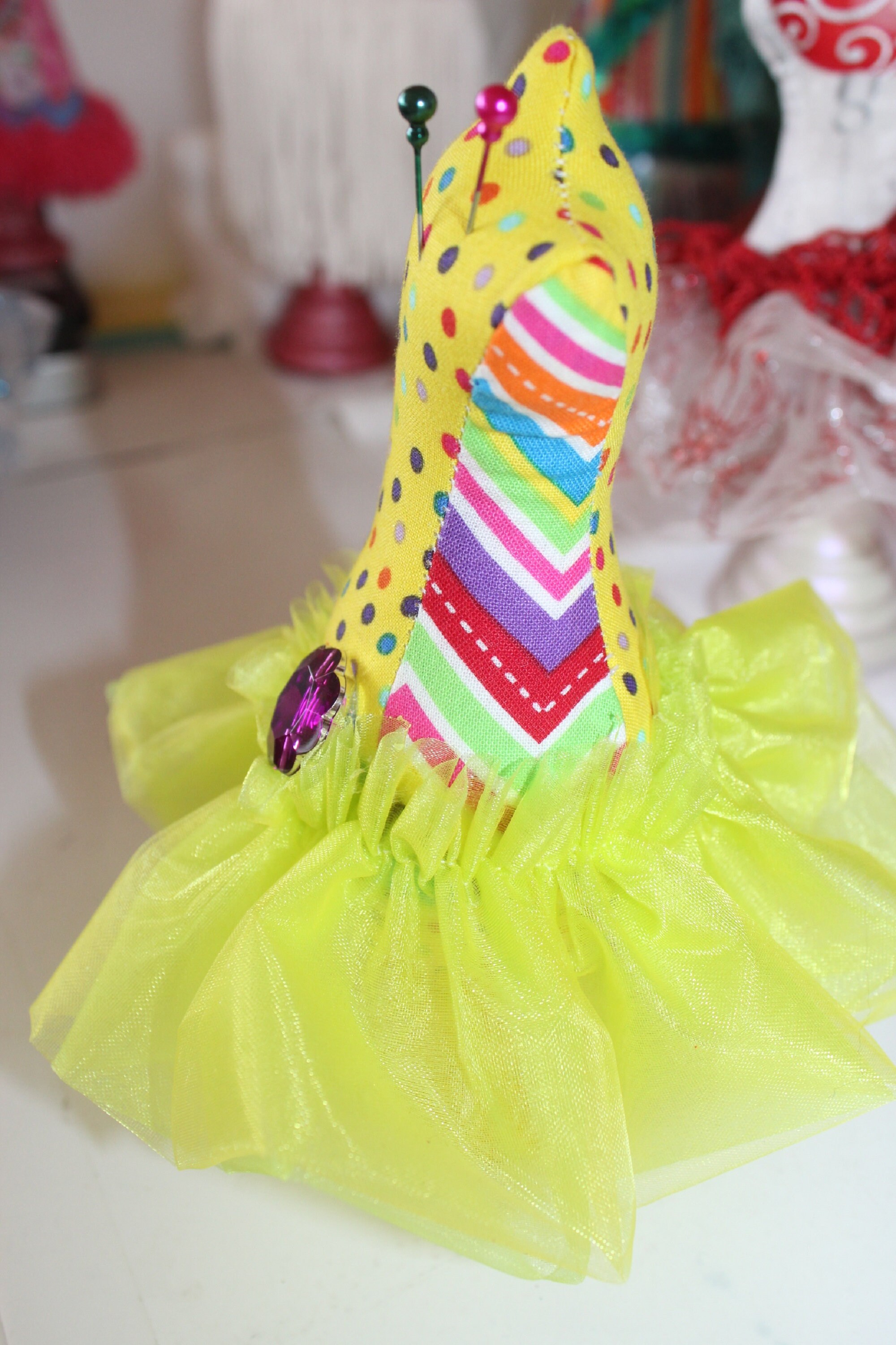 Mannequin Dress Form Pin Cushion Pincushion Yellow Confetti & Etsy