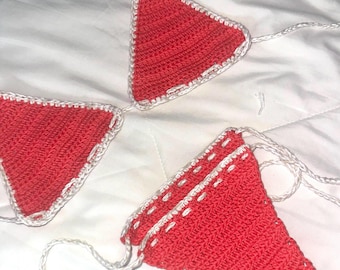 Handmade Crochet Bikini Set, 100% Cotton Boho Swimwear