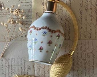 Vintage Haviland Limoges France Porcelain Fine China Vieux Sevres Floral Perfume Atomizer