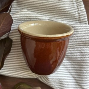 Vintage Hall China Custard Cup, Brown Restaurant Ware Ramekin, Mid Century Pottery Bowl, USA Farmhouse Kitchen Decor