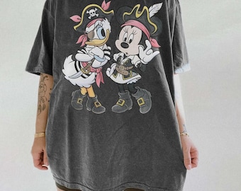 Disneylnad Pirate Minnie Mouse and Daisy Duck Shirt, Pirates Of The Caribean Besties Gift Tee, WDW Disneyland Cruise Besties Girls Trip