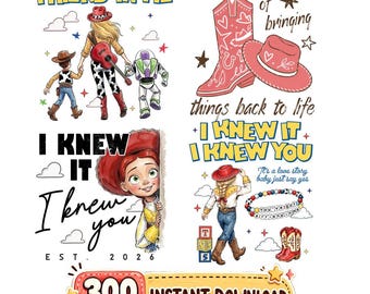 Paquete PNG, Personajes lindos de Toy Story 5 PNG, Imágenes prediseñadas digitales de Woody, Buzz, Jessie y sus amigos, Tienes un amigo en mí, Descarga instantánea