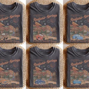 Camiseta Radiator Springs Comfort Colors, camiseta Lightning McQueen, camiseta familiar de Pixar Cars, camiseta de Disneyland, camiseta familiar a juego, el mejor regalo. imagen 1