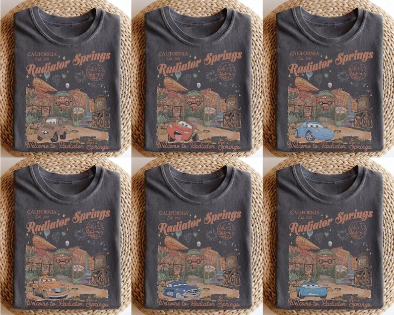 Camiseta Radiator Springs Comfort Colors, camiseta Lightning McQueen, camiseta familiar de Pixar Cars, camiseta de Disneyland, camiseta familiar a juego, el mejor regalo. imagen 1