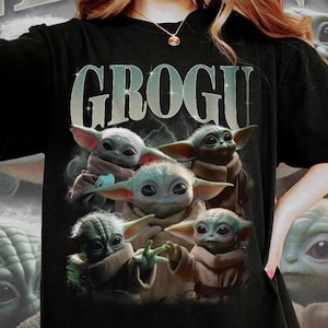 Vintage Star Wars Grogu Comfort Colors Shirt, Baby Yoda Unisex Tee, Trending Retro Sci-Fi Graphic Tee, Mandalorian Gift Shirt, Cute Fan Tee image 1