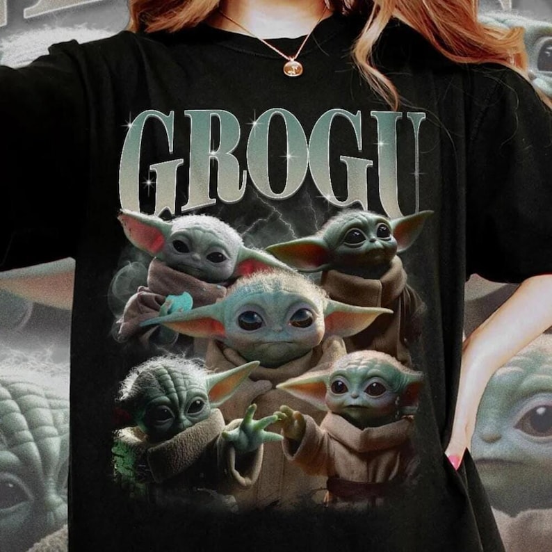Vintage Star Wars Grogu Comfort Colors Shirt, Baby Yoda Unisex Tee, Trending Retro Sci-Fi Graphic Tee, Mandalorian Gift Shirt, Cute Fan Tee image 1
