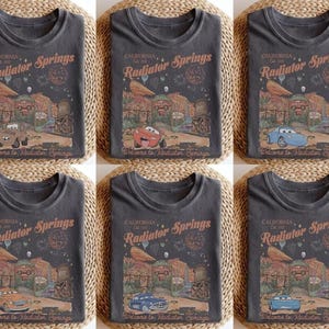 Radiator Springs Comfort Colors Shirt, Lightning McQueen Tee, Pixar Cars Family Shirt, Disneyland Shirt, Family Matching Best Gift Shirt image 1