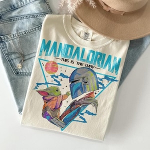 Comfort Colors Mandalorian Grogu Shirt, Baby Yoda Shirt, Star Wars This Is The Way Shirt, Disneyland Family Trip Shirt, Fathers Day Gift Tee image 1