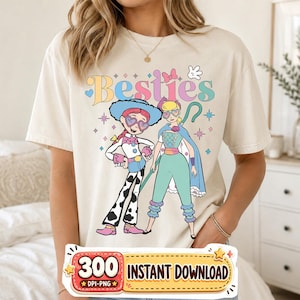 Mejores amigas de Toy Story (PNG), Bo Peep y Jessie de Disneyland (PNG), Mejores amigas de Toy Story de Disneyland, Viaje de chicas (PNG), Descarga digital imagen 1