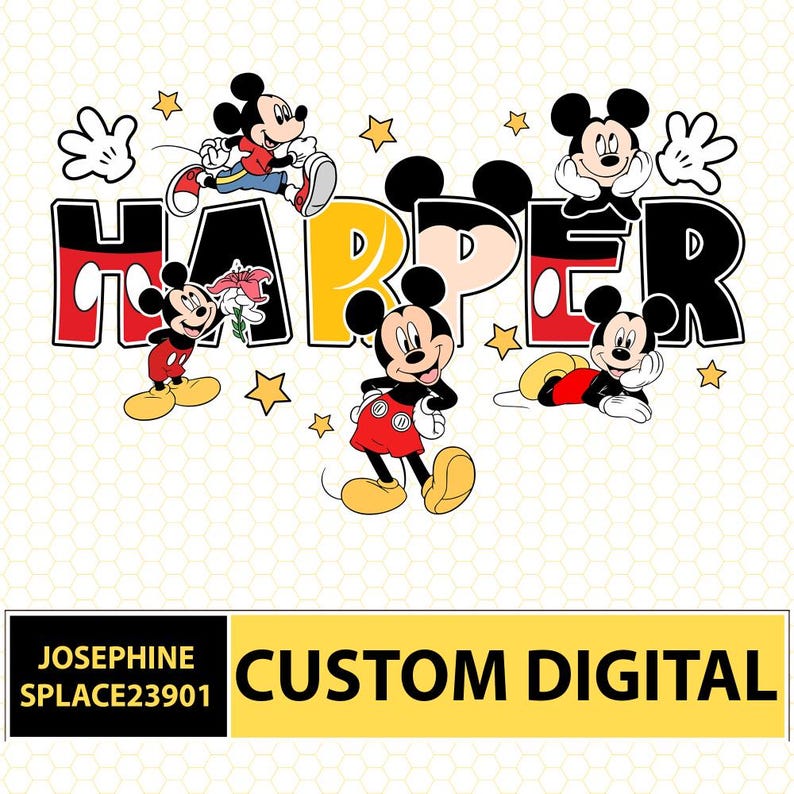 Custom Name Disneyland Mickey Mouse Png Download,Mickey Family Matching Png, Mom Dad Disneytrip Png, Personalized Mickey Mouse Birthday Gift image 1