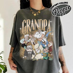 Comfort Color Disneyland Grandpa Shirt, Classic Cartoon Grandpa Tee, Father's Day Gift For Grandpa, Vintage Disneyland Grandfather T-shirt image 1